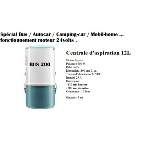 Aspiration centralisée auto-car