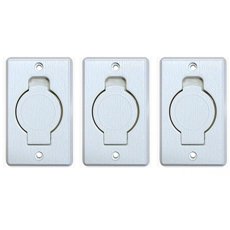 Prise PVC x 3 rectangle clapet rond