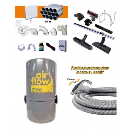 AirFlow 2100w Set flexible on off / + accessoires + Kit 2 prises