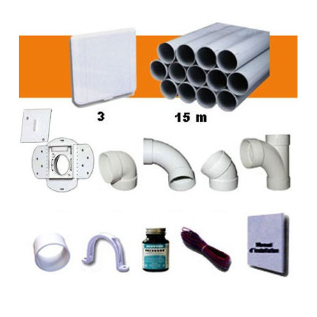 Kit 3 prises Europe blanches avec tuyaux