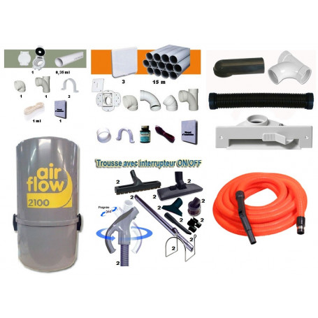 AirFlow 2100w+Set on off+Kit 3 prises